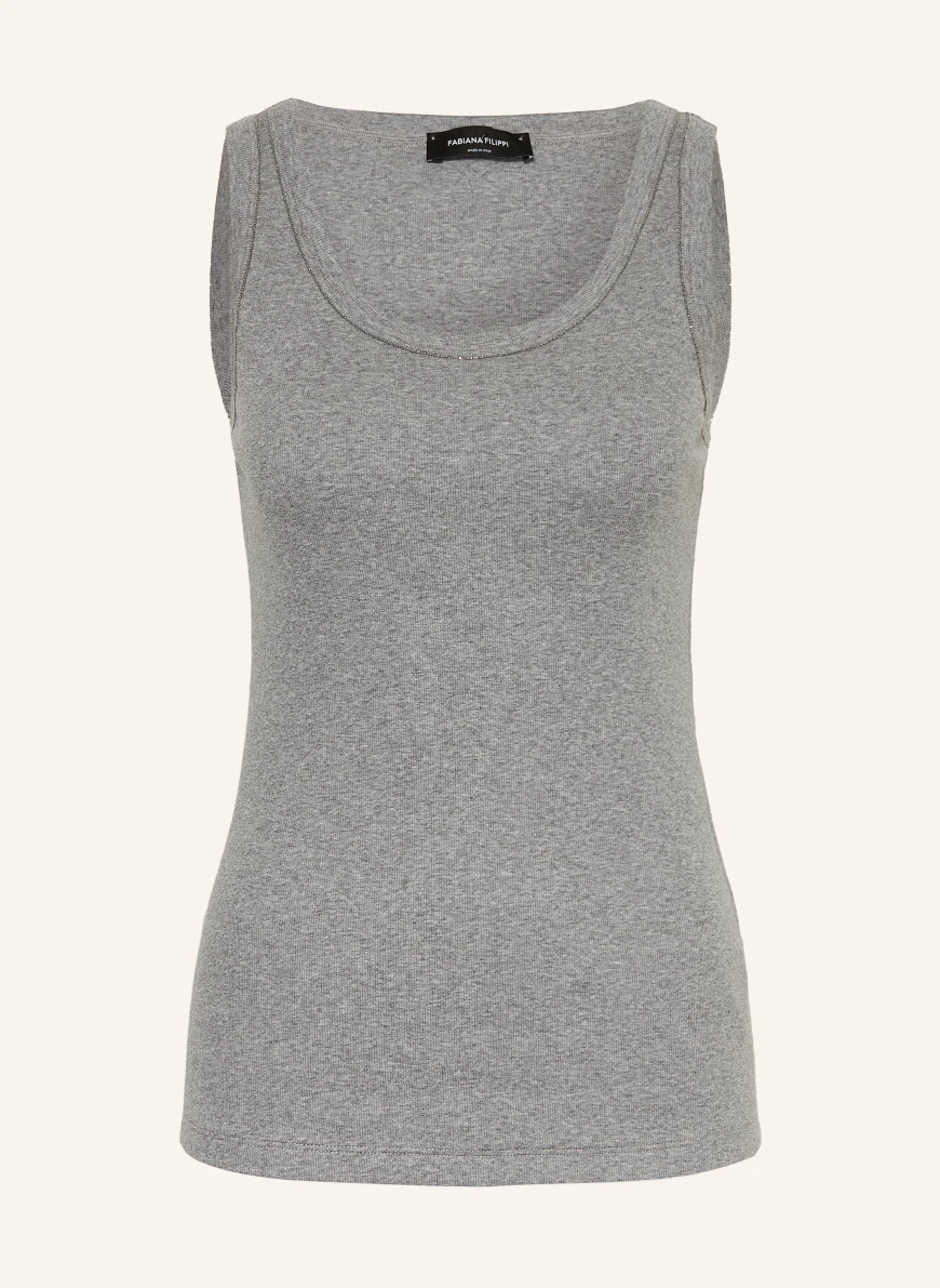 FABIANA FILIPPI Top with decorative beads GRAY