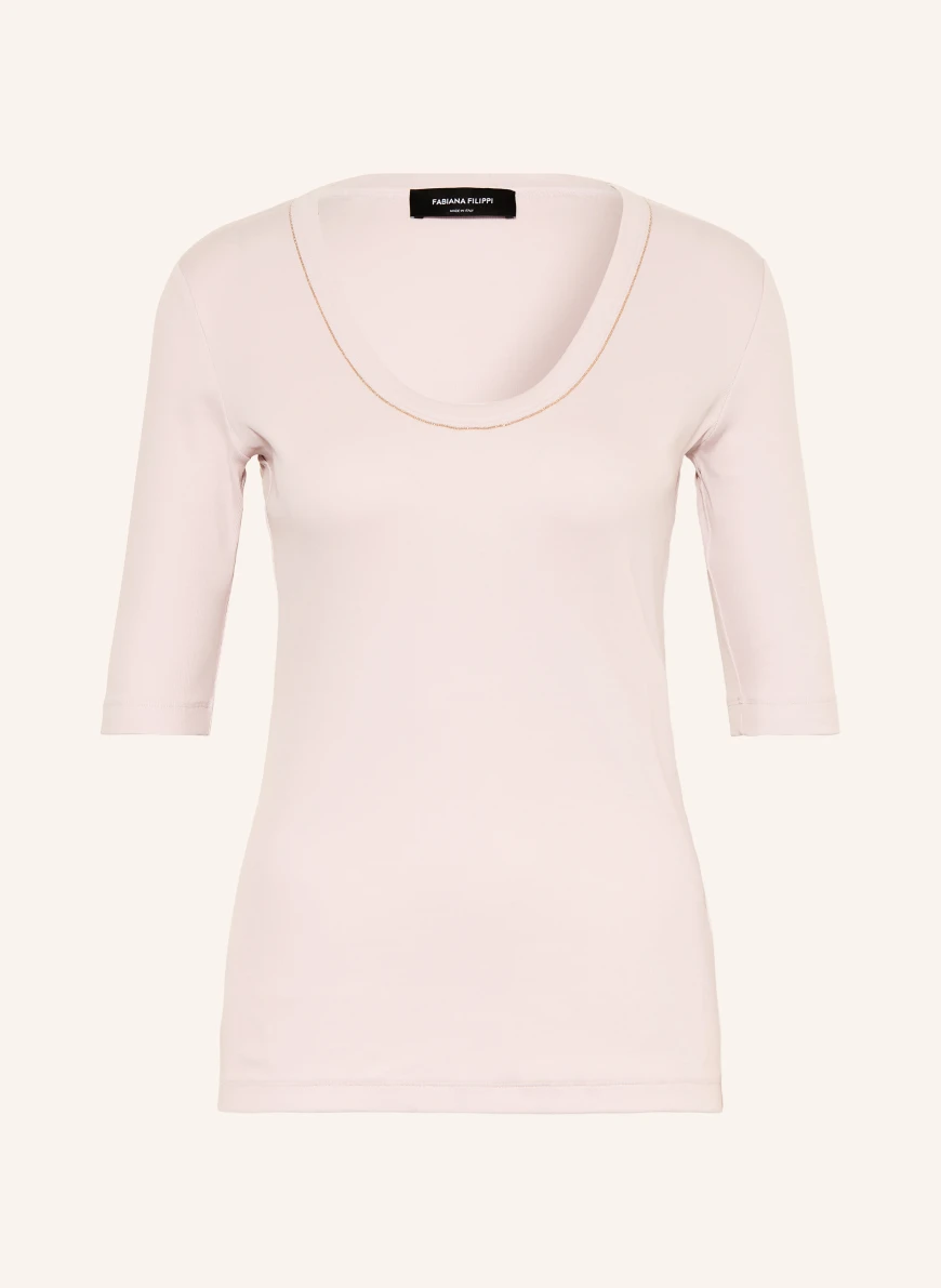 FABIANA FILIPPI T-shirt with decorative beads ROSE