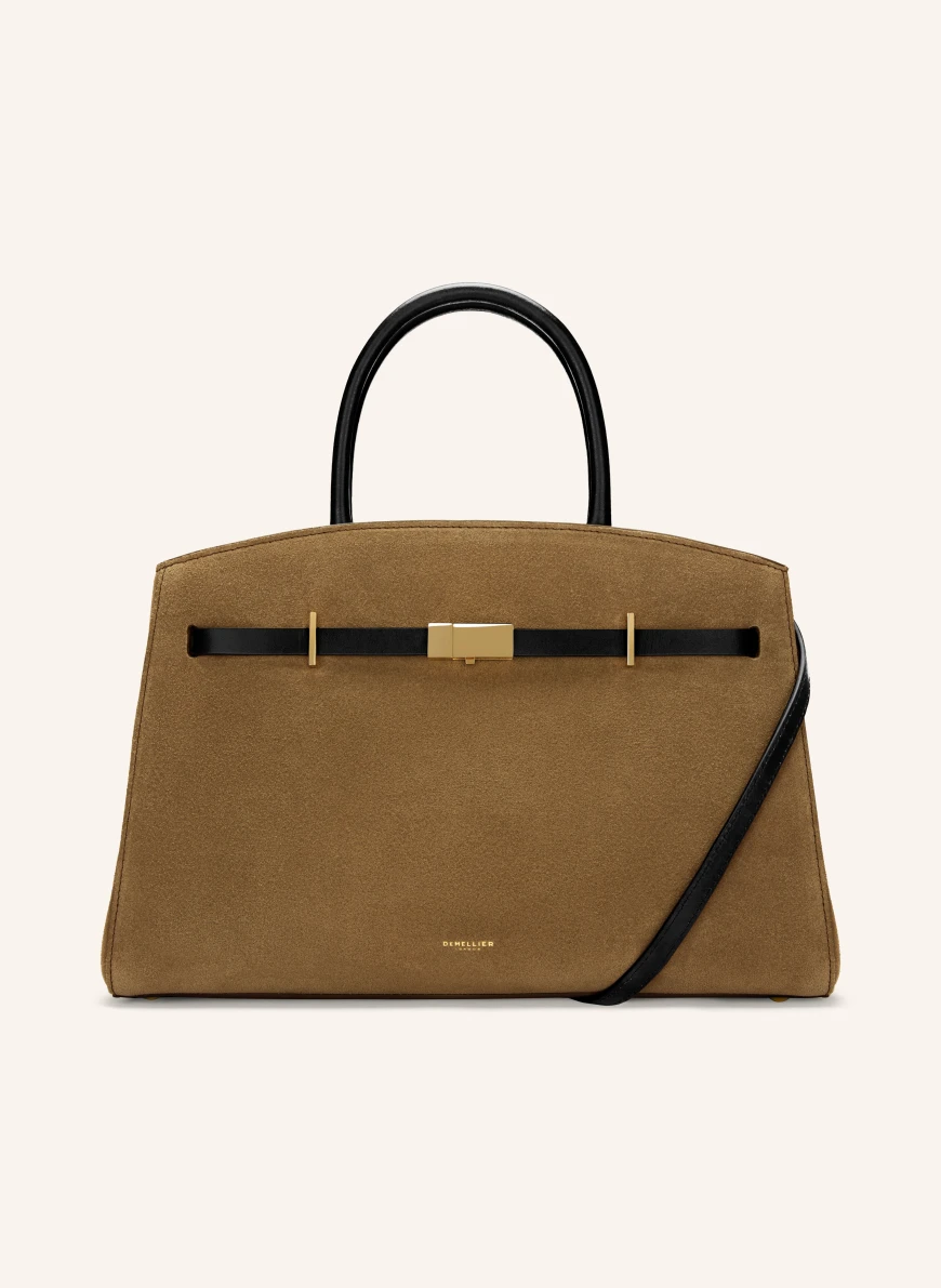 DEMELLIER THE HUDSON handbag DARK BROWN / GOLD / BLACK