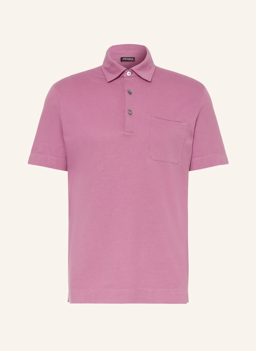 ZEGNA piqué polo shirt LIGHT PURPLE
