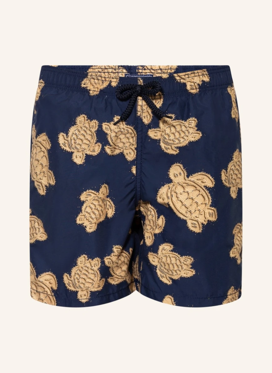 VILEBREQUIN Badeshorts SAND TURTLES in dunkelblau/ beige