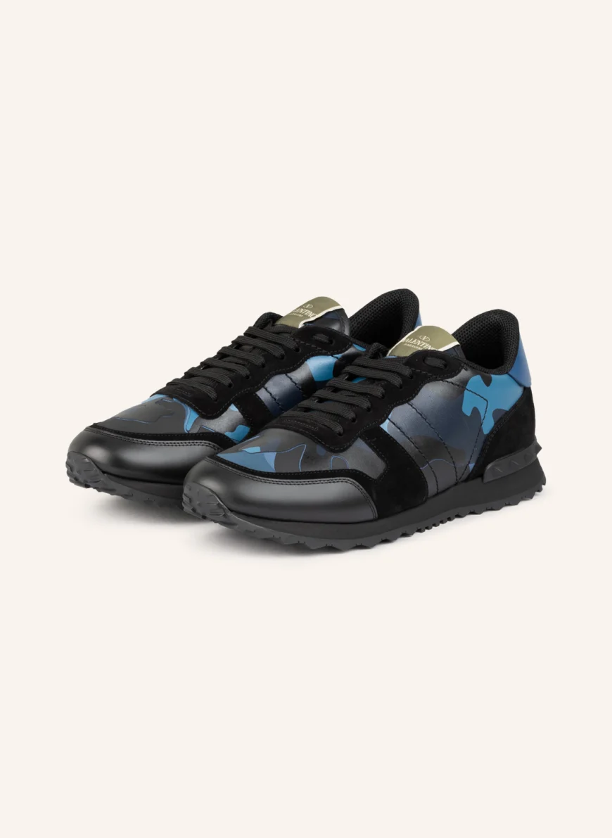 VALENTINO GARAVANI Sneaker ROCKRUNNER CAMOUFLAGE in schwarz/ blau