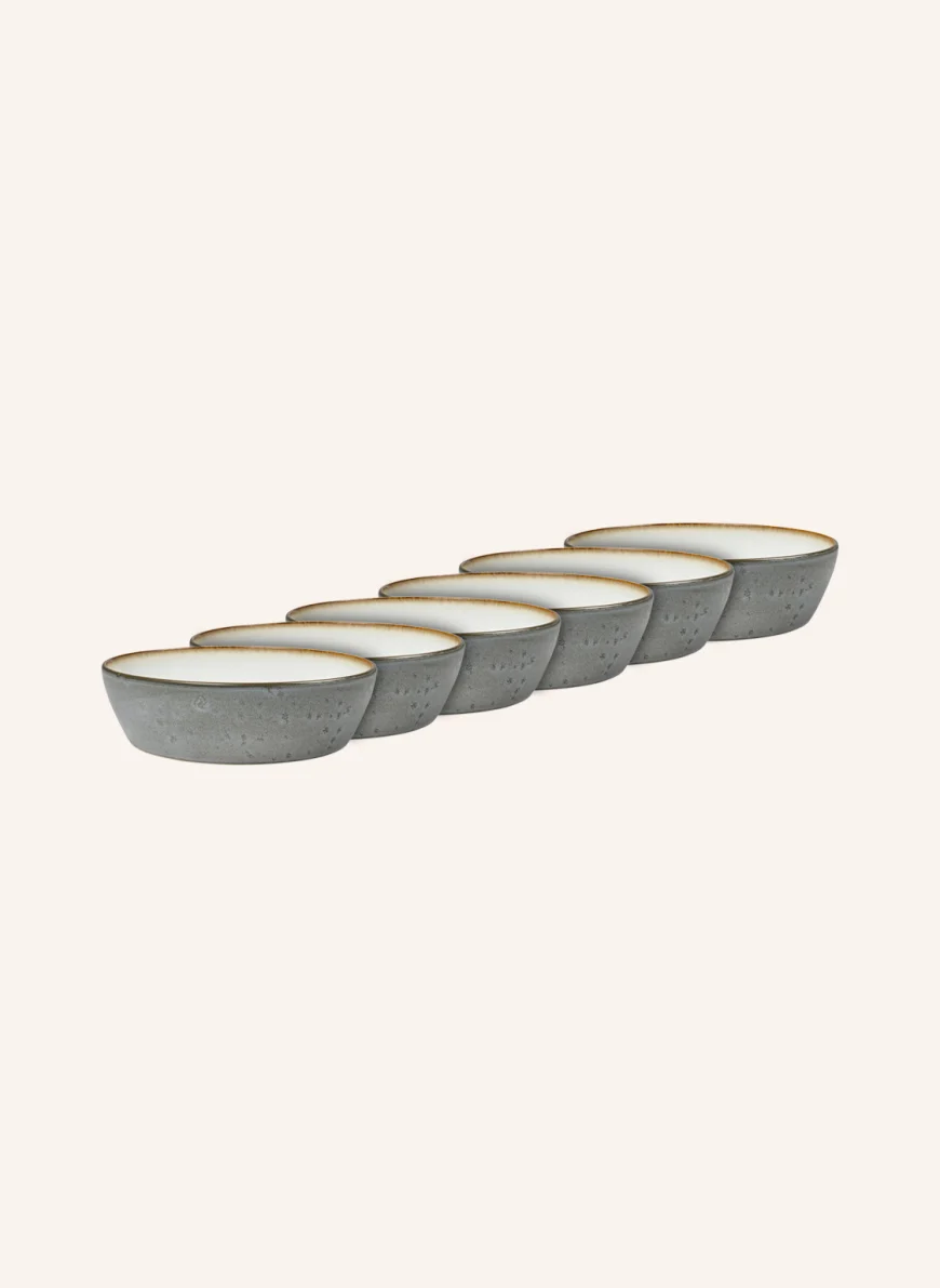 Bitz 6er-Set Schalen in grau/ creme/ braun
