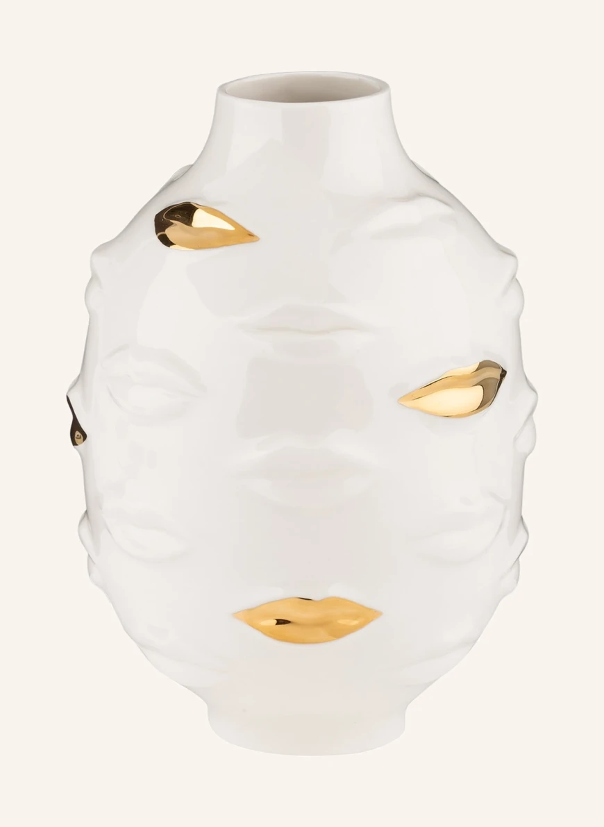 JONATHAN ADLER Vase GALA in weiss/ gold