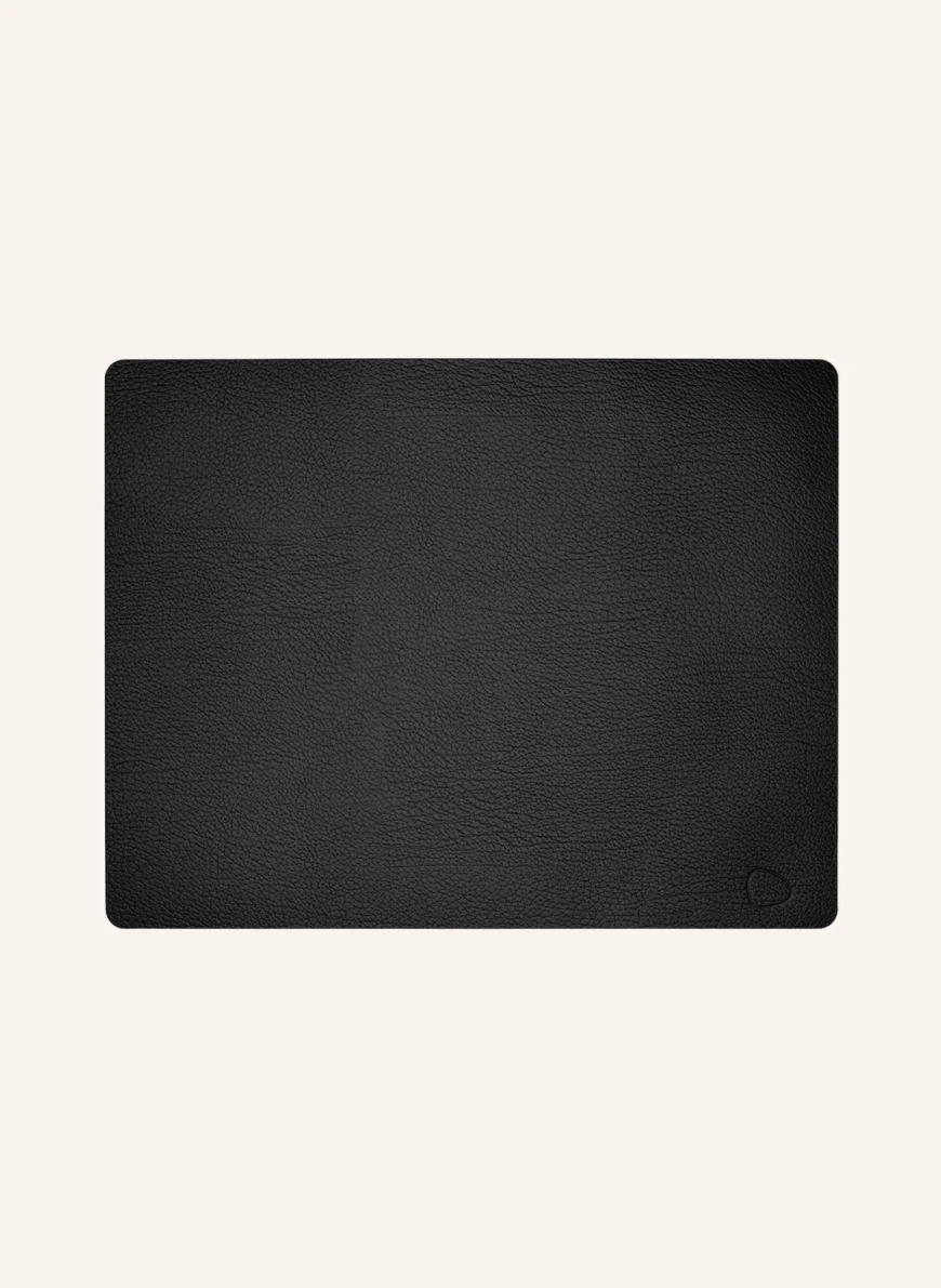 LINDDNA Tischset SQUARE L aus Leder in schwarz