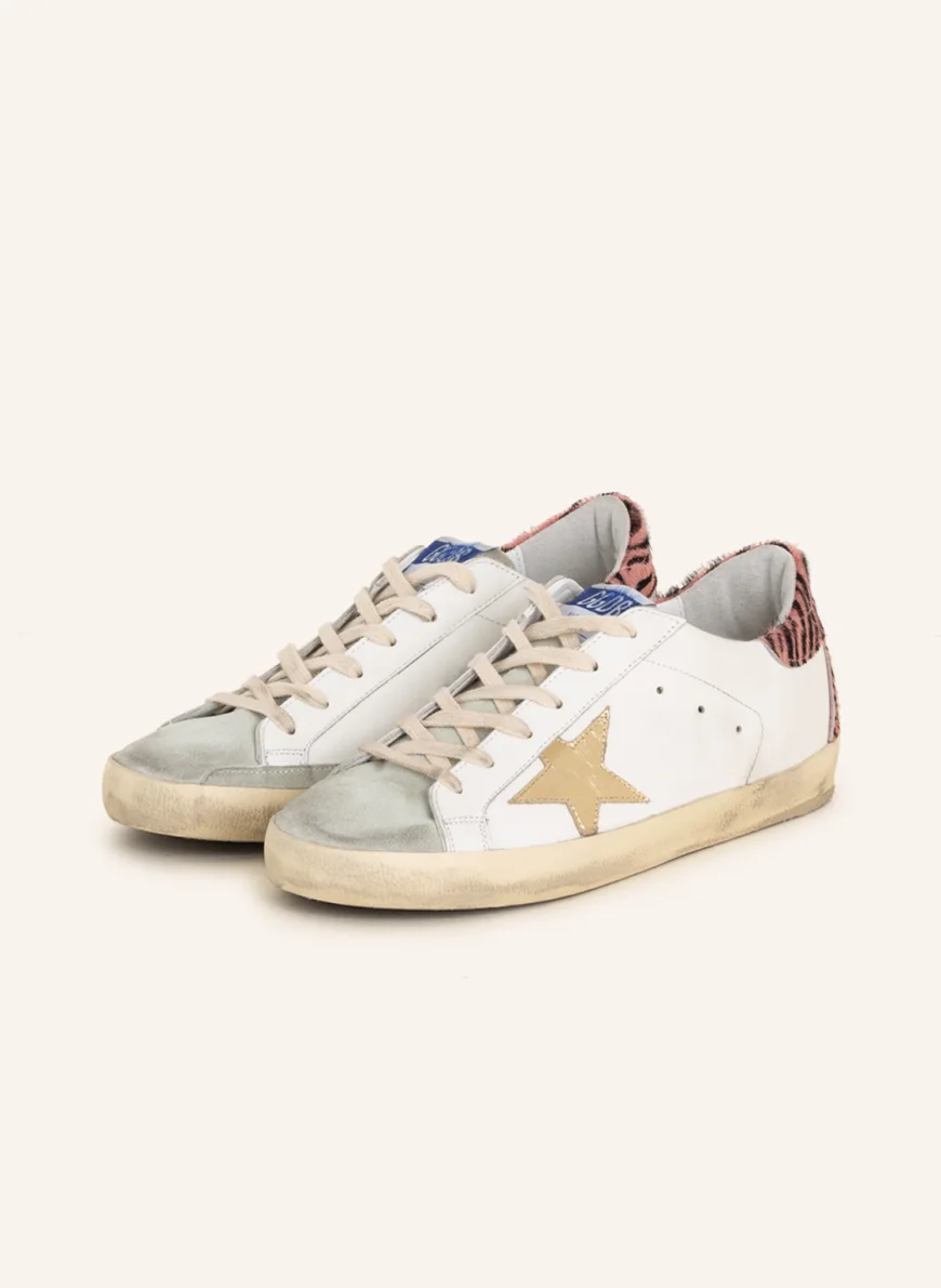 GOLDEN GOOSE Sneaker SUPER-STAR in weiss/ hellgrau/ rosa