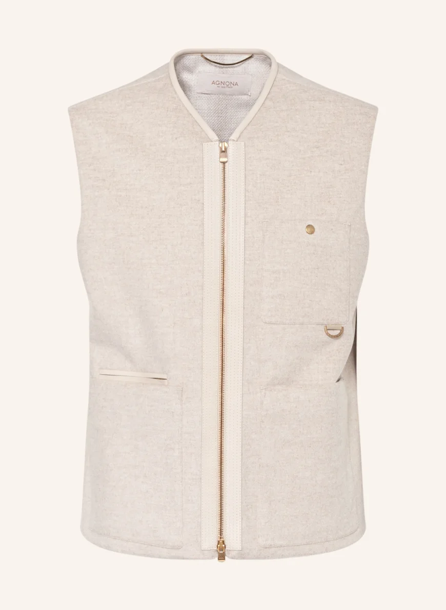 AGNONA Cashmere-Weste in creme