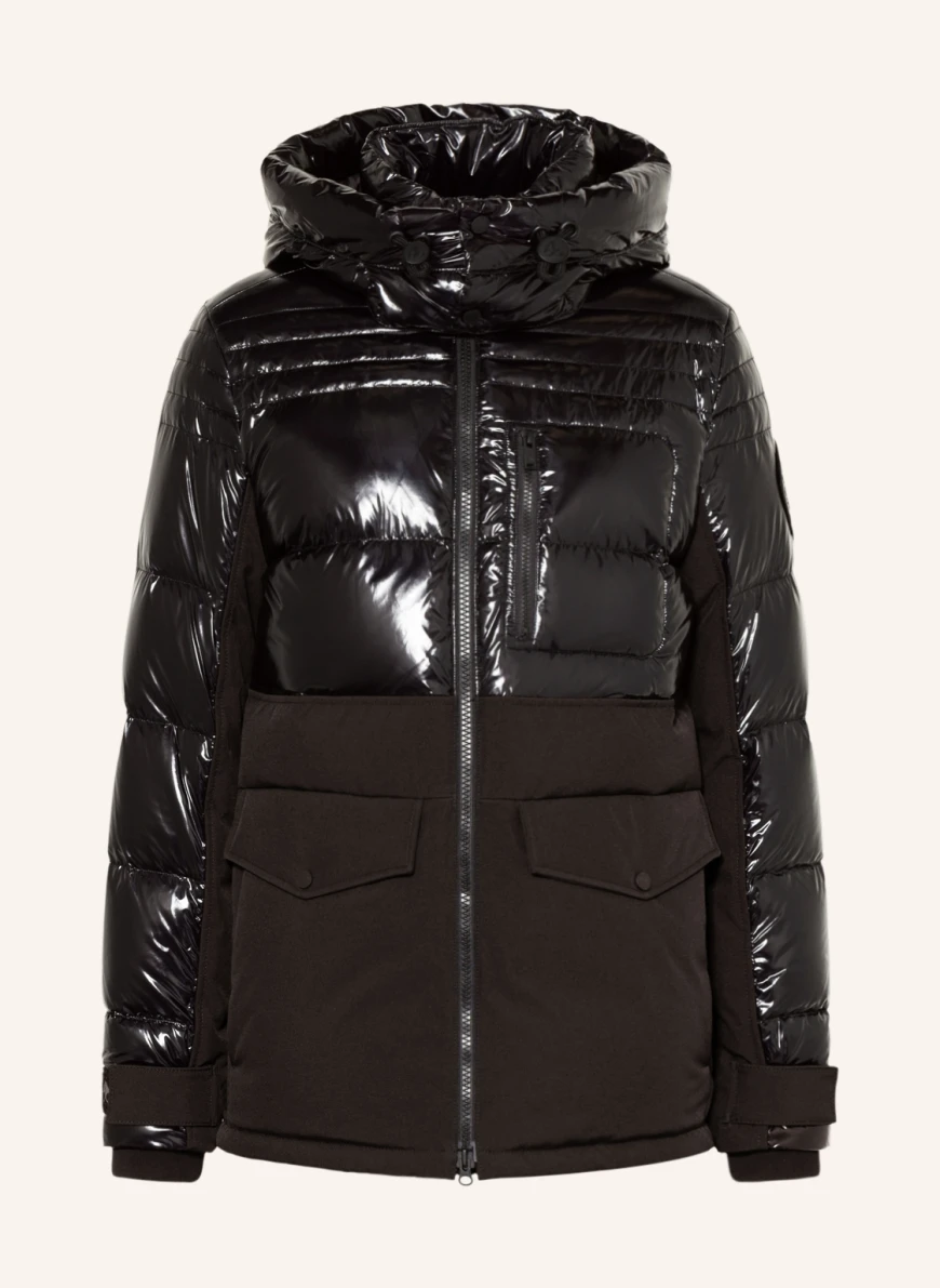 MOOSE KNUCKLES Daunenjacke im Materialmix in schwarz