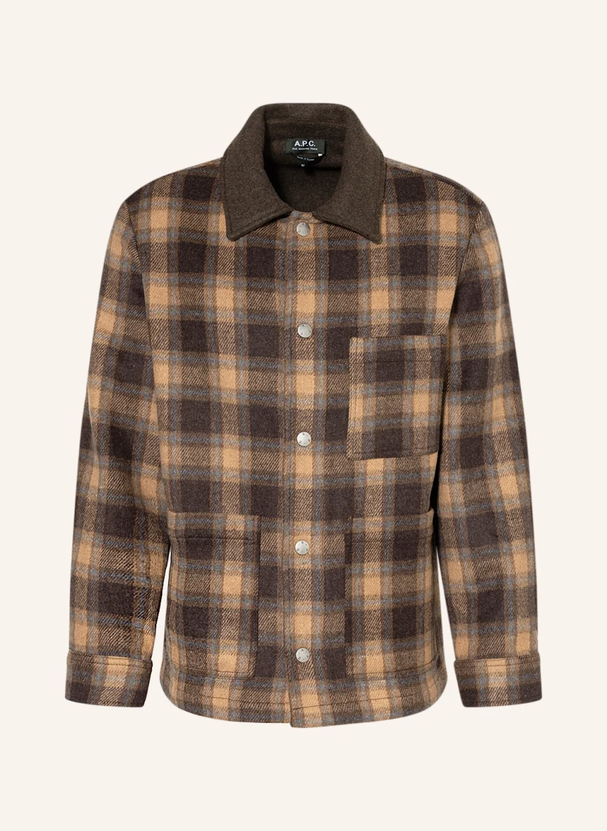 A.P.C. Overjacket EMILE in braun/ beige/ blau