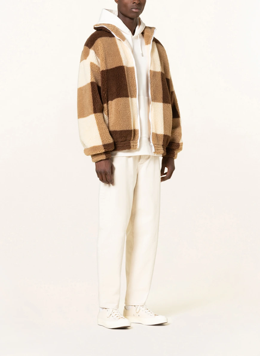 DRÔLE DE MONSIEUR Teddyfell-Jacke in ecru/ beige/ braun SV8892