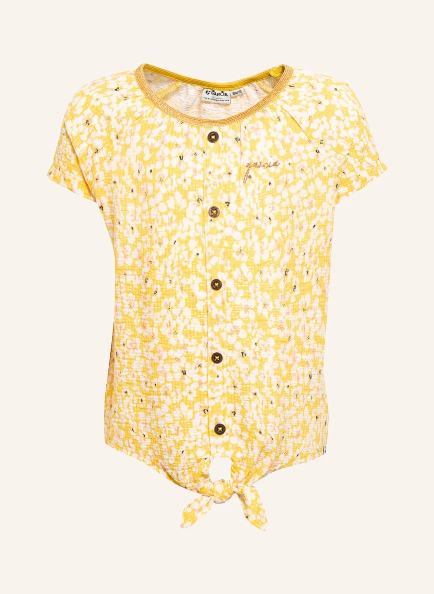 GARCIA Blusenshirt in gelb/ weiss