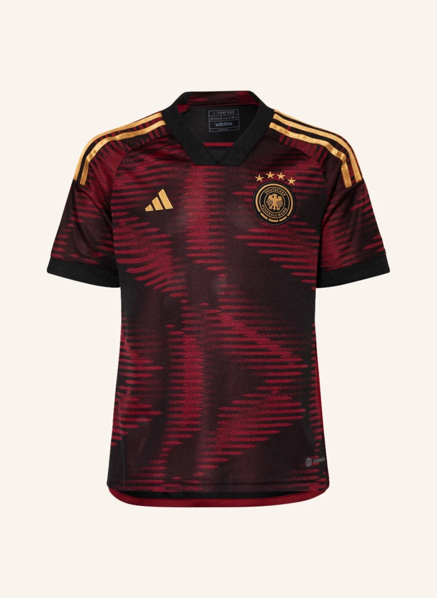 adidas Auswärtstrikot KINDER mit Mesh in schwarz/ dunkelrot/ gold
