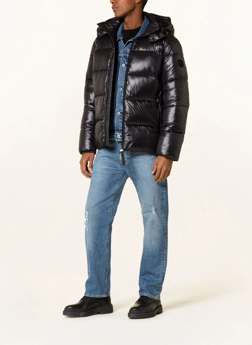 JOOP! JEANS Steppjacke JOSHAS mit abnehmbarer Kapuze in schwarz SV9916