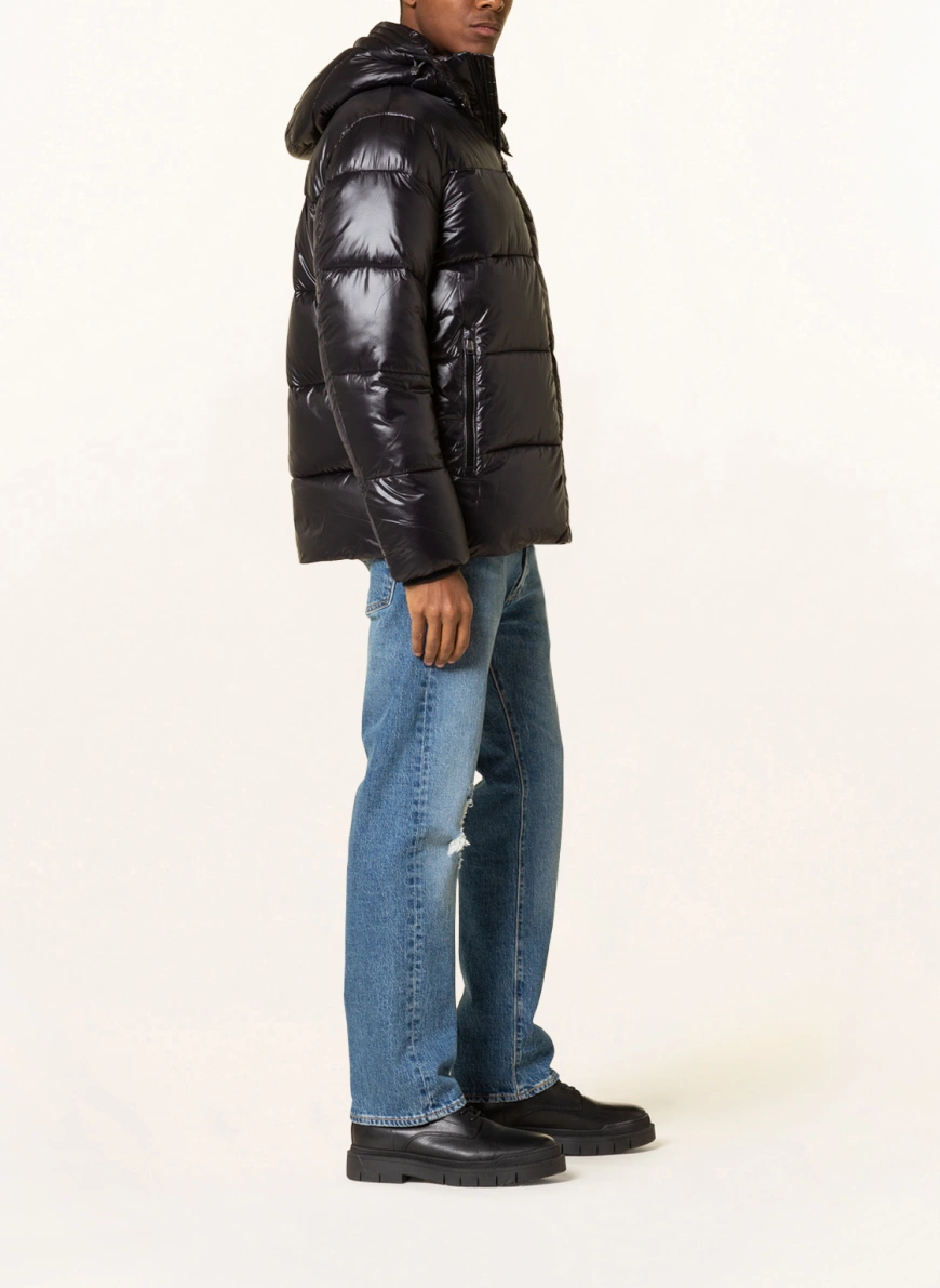 JOOP! JEANS Steppjacke JOSHAS mit abnehmbarer Kapuze in schwarz SV9916