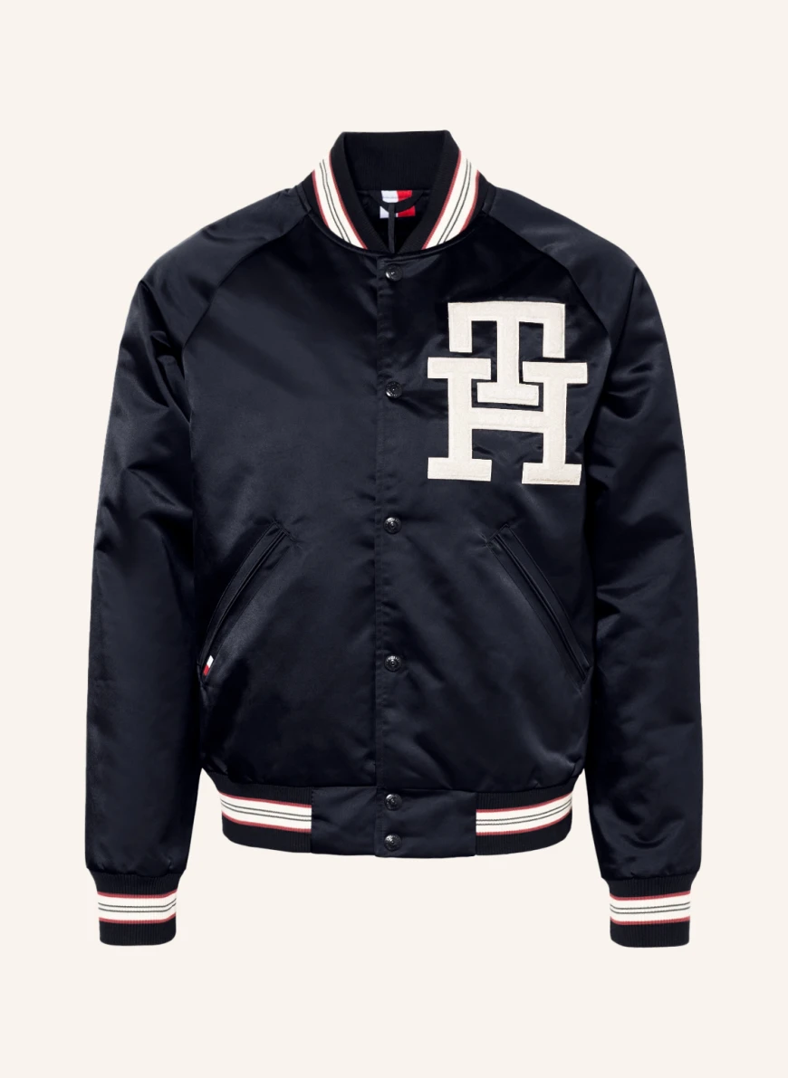 TOMMY HILFIGER Blouson in dunkelblau/ weiss