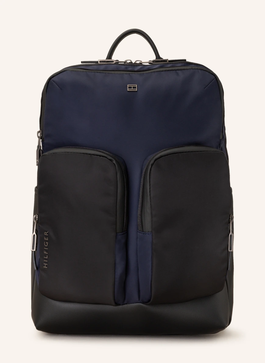 TOMMY HILFIGER Rucksack CITY COMMUTER mit Laptop-Fach in dunkelblau/ schwarz