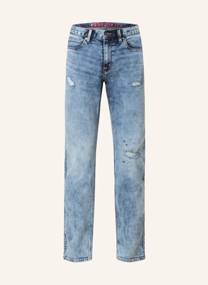 HUGO Destroyed Jeans 708 Slim Fit in 451 light/pastel blue