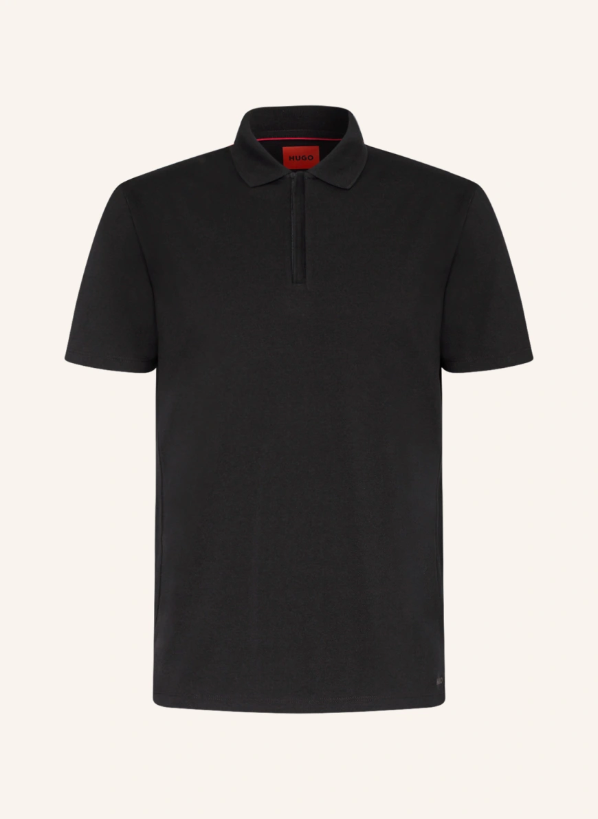 HUGO Jersey-Poloshirt in schwarz