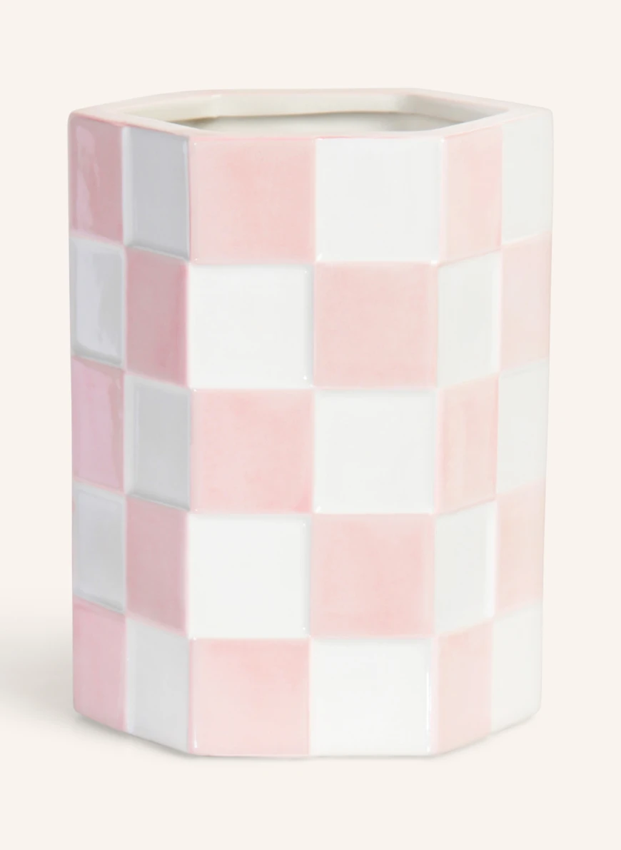 &k amsterdam Vase VICHY in rosa/ weiss