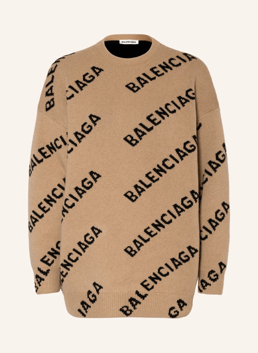 BALENCIAGA Pullover in camel/ schwarz