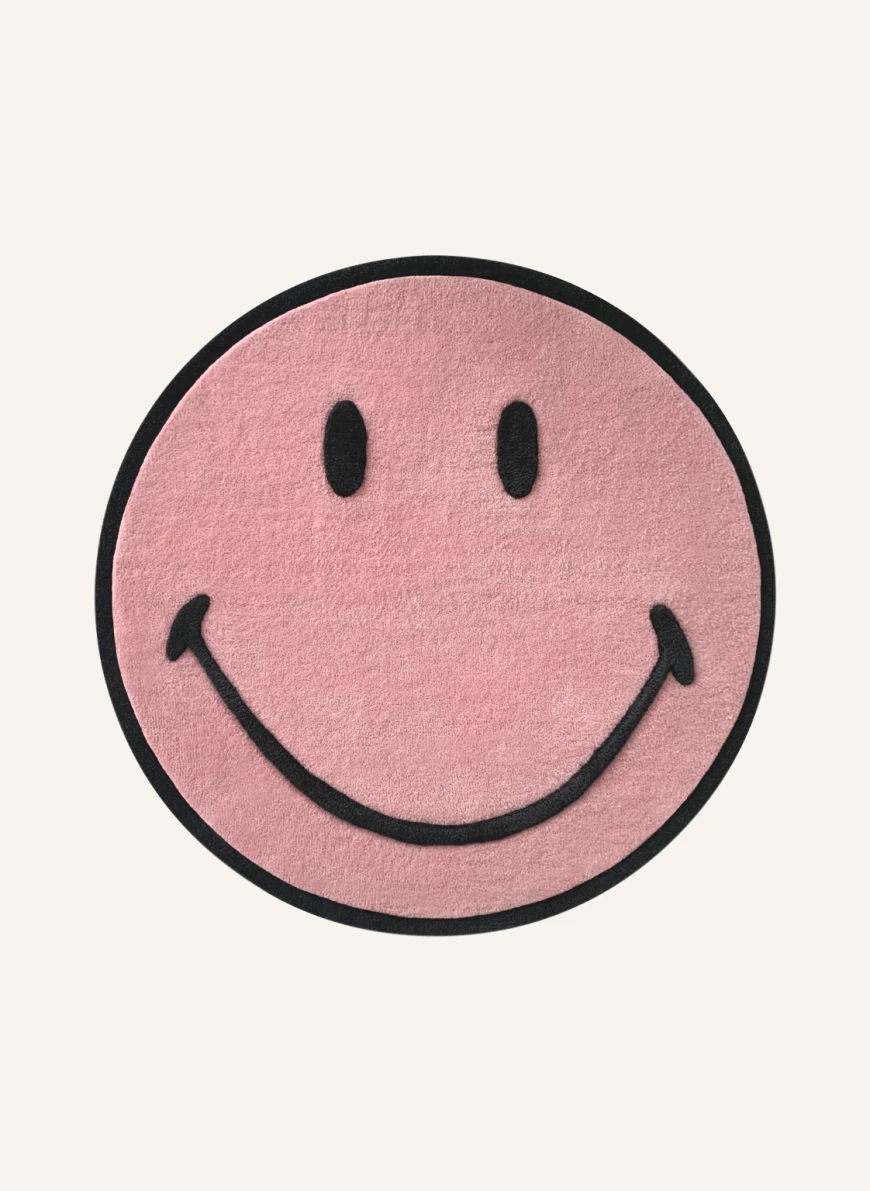 MAISON DEUX Teppich SMILEY in rosa/ schwarz