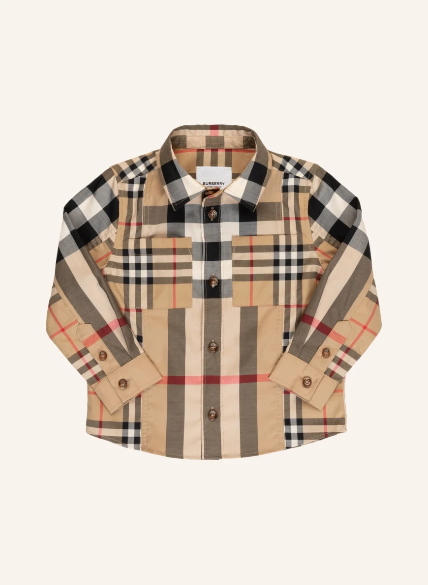 BURBERRY Hemd in beige/ schwarz/ rot