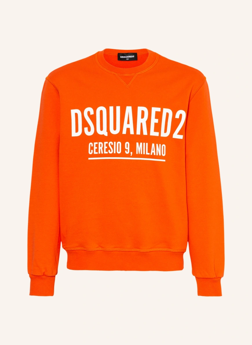 DSQUARED2 Sweatshirt in orange/ weiss