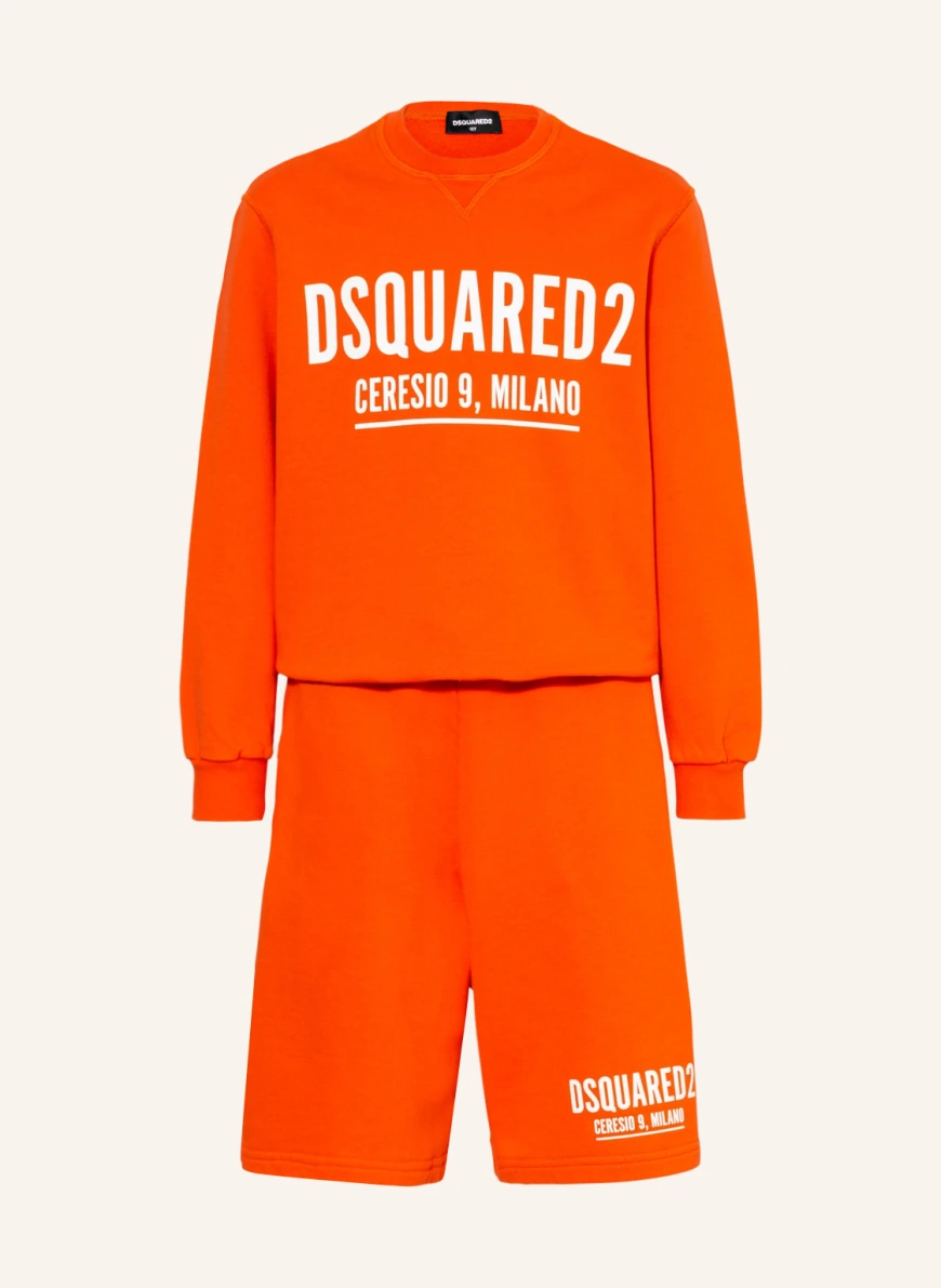 DSQUARED2 Sweatshirt in orange/ weiss GE6617