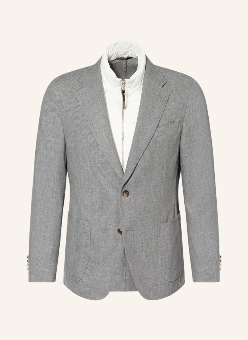 windsor. Sakko TREIST Shaped Fit mit abnehmbarer Blende in hellgrau/ grau/ ecru