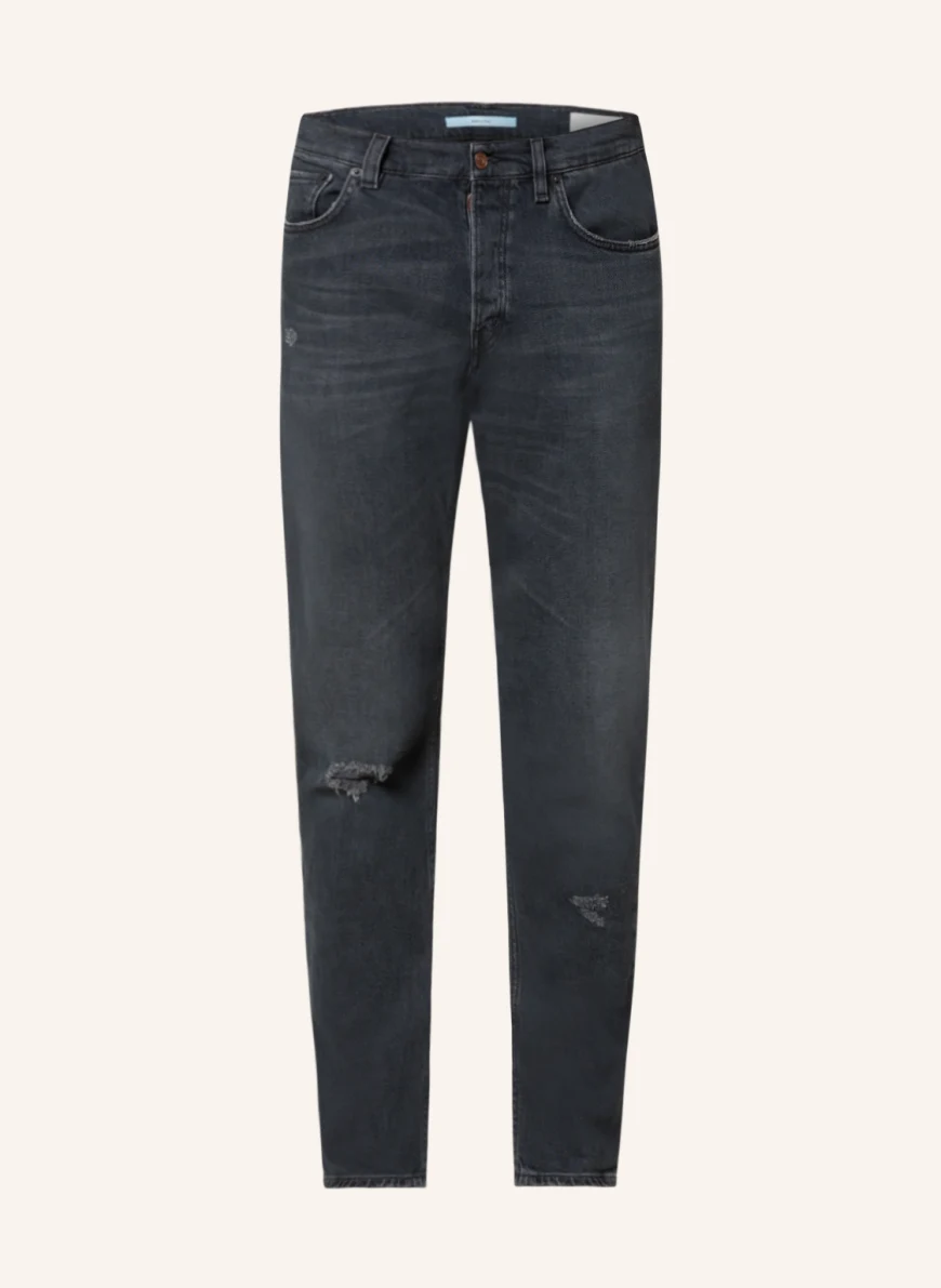 HAIKURE Destroyed Jeans TOKYO Slim Fit in l0714 mended blue black