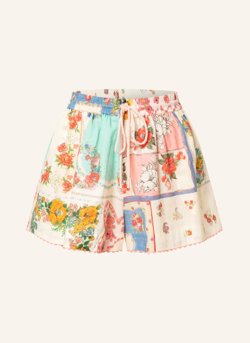 ZIMMERMANN Shorts CLOVER in ecru/ mint/ hellrot