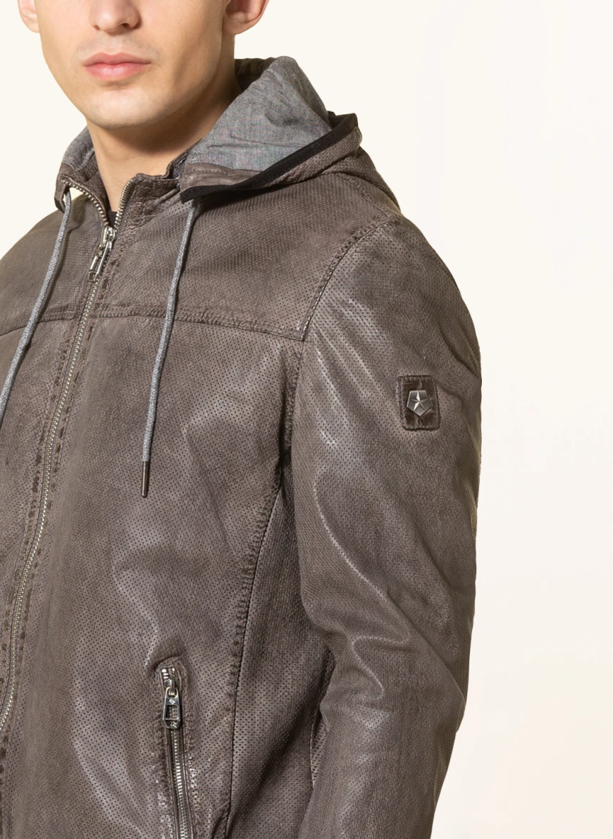 MILESTONE Lederjacke MS-TIAGO in dunkelgrau NF7253