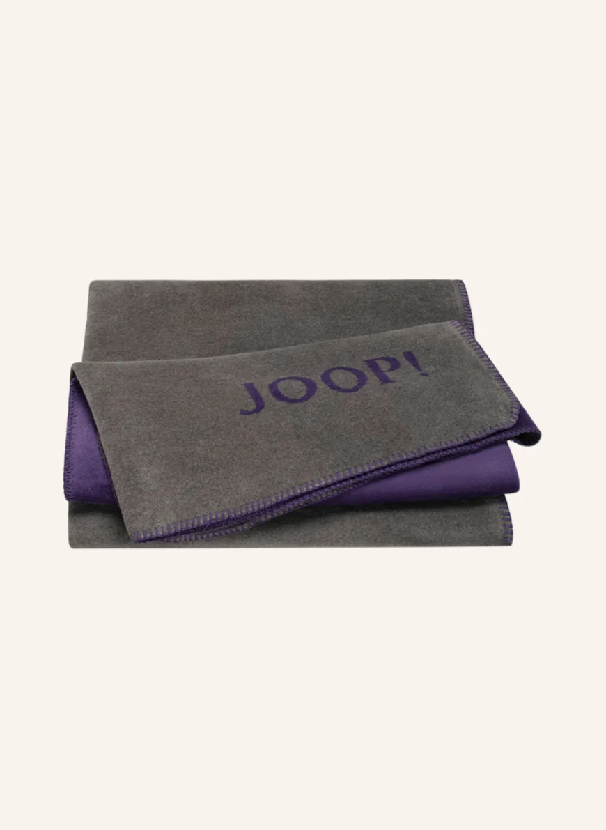 JOOP! Plaid in dunkellila/ dunkelgrau