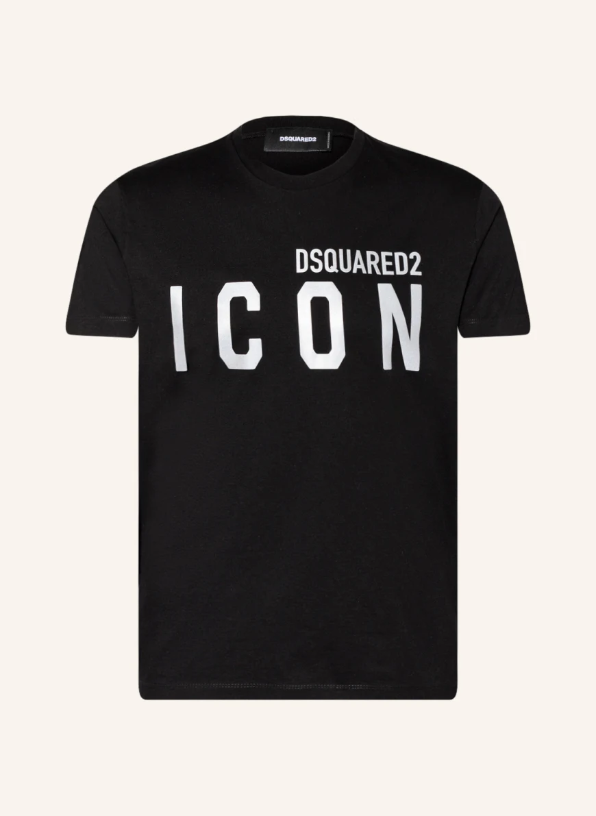 DSQUARED2 T-Shirt ICON in schwarz/ silber