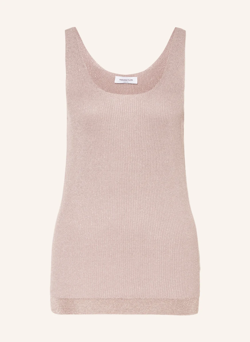 FABIANA FILIPPI Stricktop mit Glitzergarn in rosé FABIANA FILIPPI Stricktop mit Glitzergarn in rosé