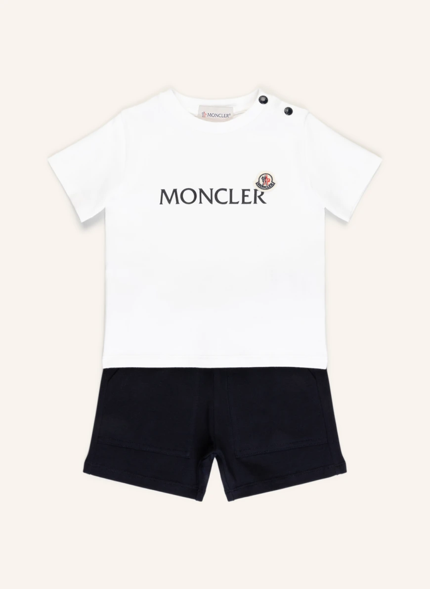 MONCLER enfant Set: T-Shirt und Sweatshorts in weiss/ dunkelblau