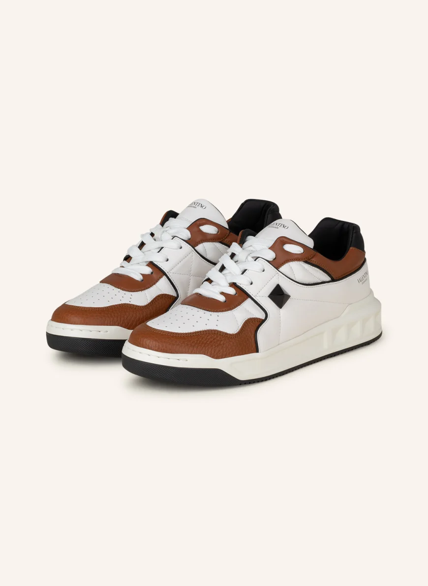 VALENTINO GARAVANI Sneaker ONE STUD in weiss/ braun
