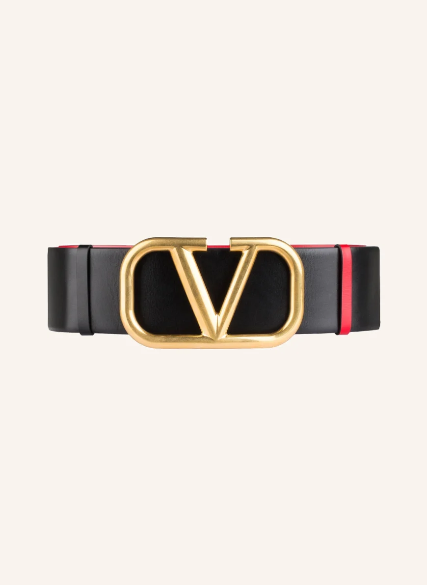 VALENTINO GARAVANI Gürtel VLOGO zum Wenden in schwarz/ rot VALENTINO GARAVANI Gürtel VLOGO zum Wenden in schwarz/ rot