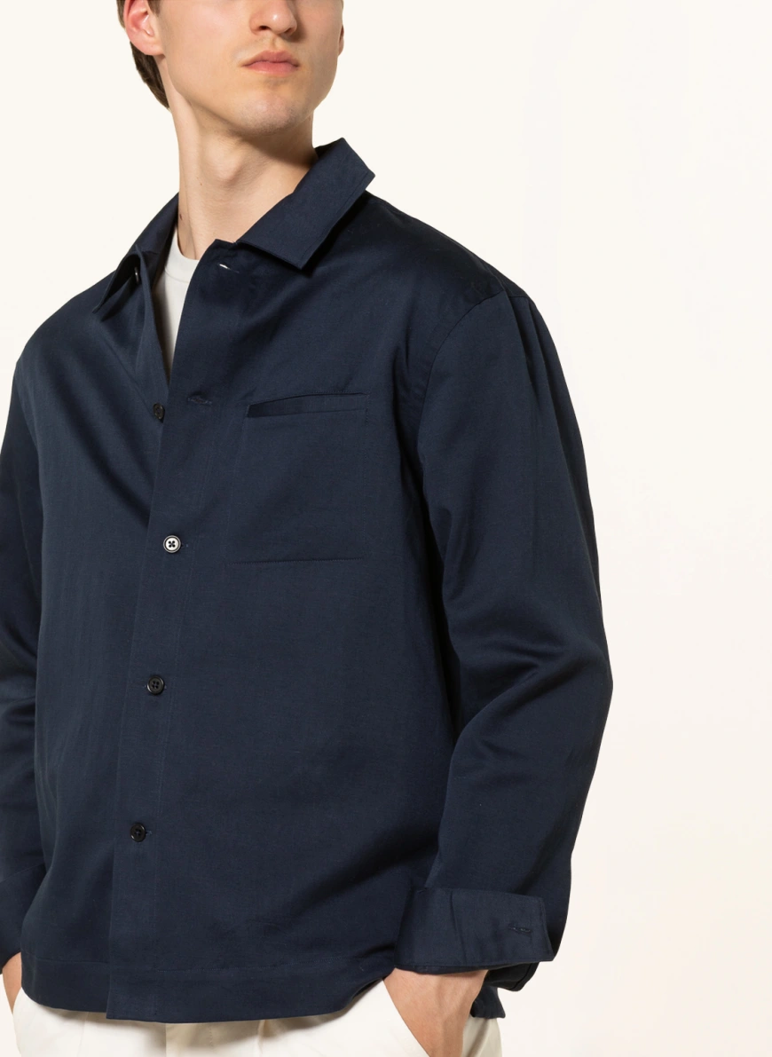 Filippa K Overjacket MATT mit Leinen in dunkelblau SV8678