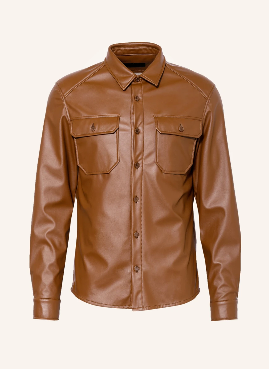 DRYKORN Overjacket PHASMO in Lederoptik in braun NF7777 DRYKORN Overjacket PHASMO in Lederoptik in braun NF7777