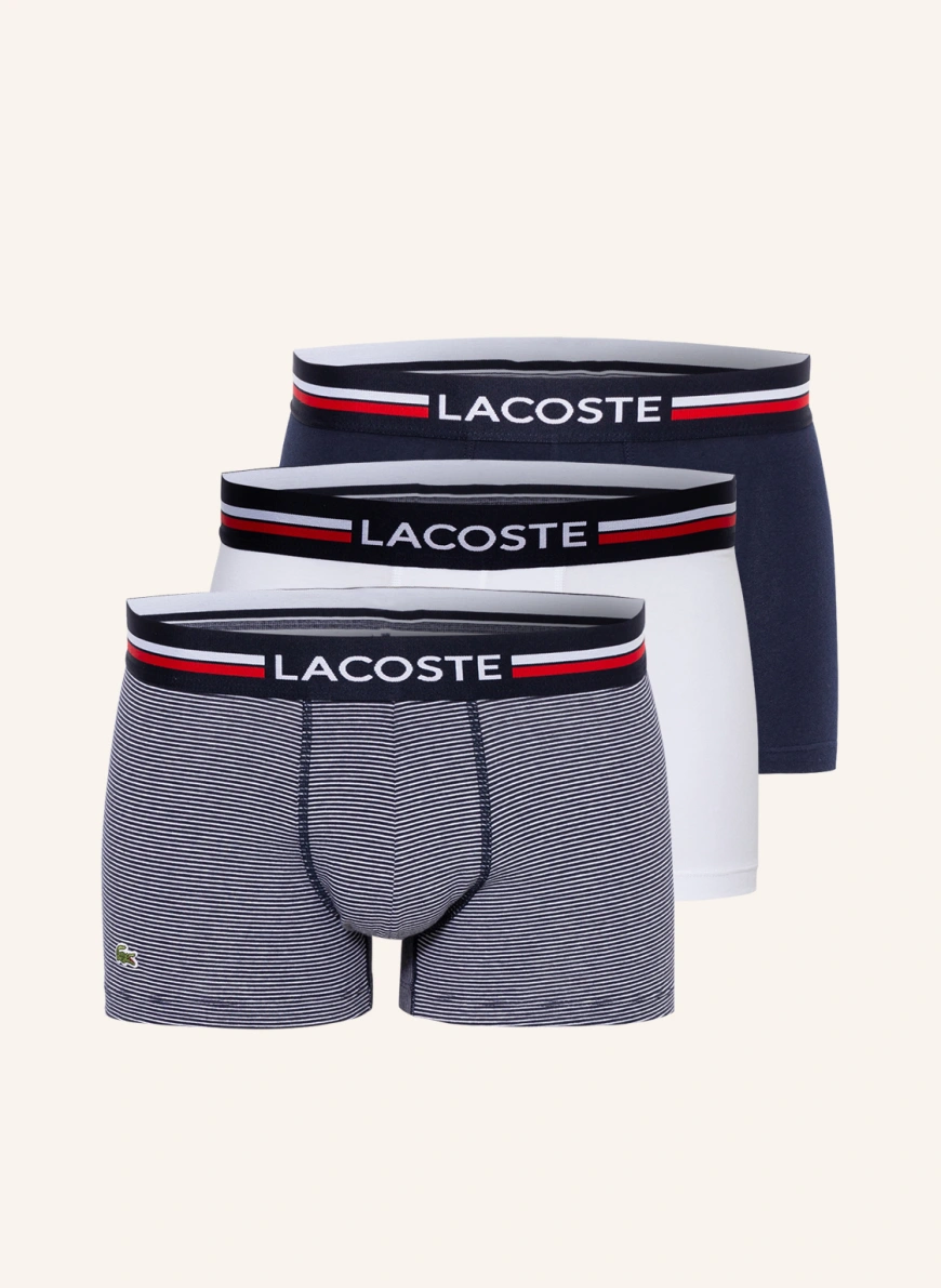 LACOSTE 3er-Pack Boxershorts in dunkelblau/ weiss
