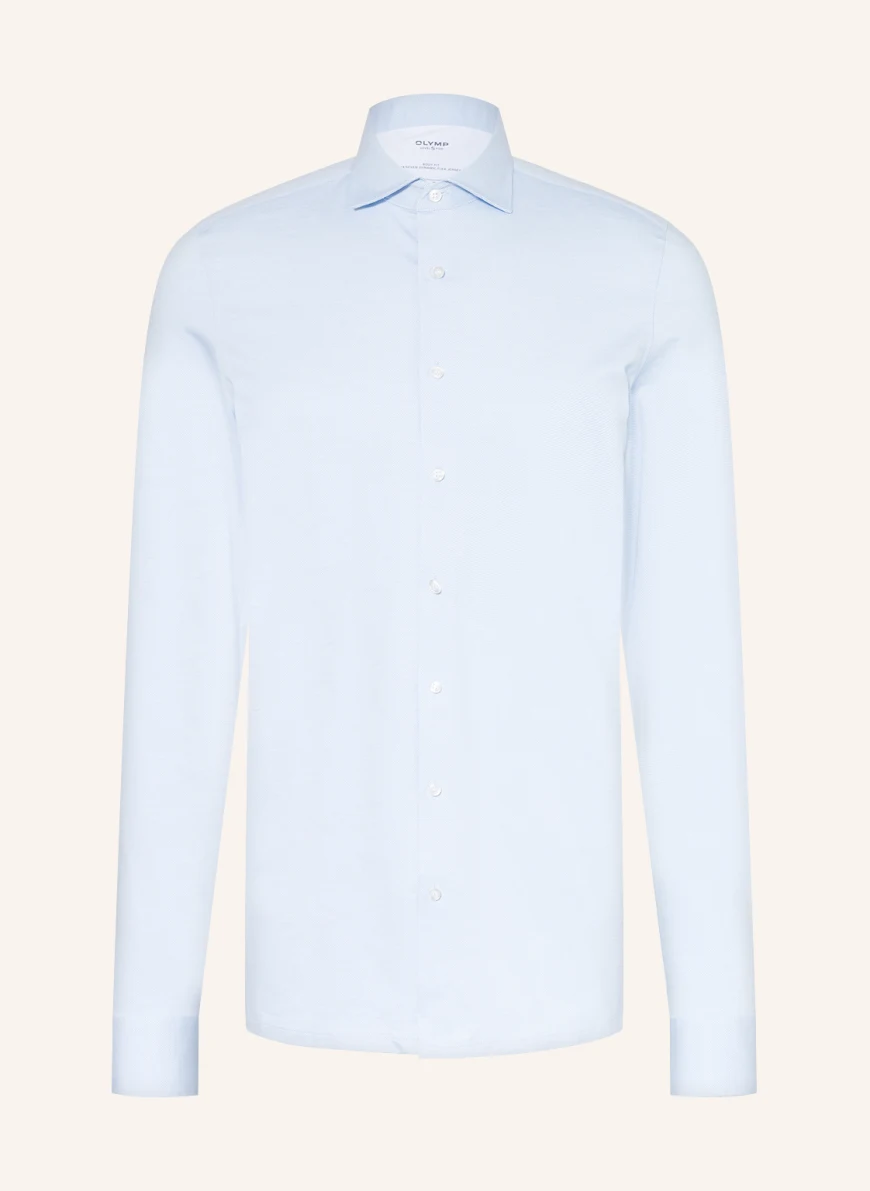 OLYMP Jerseyhemd Level Five 24/Seven body fit in hellblau/ weiss