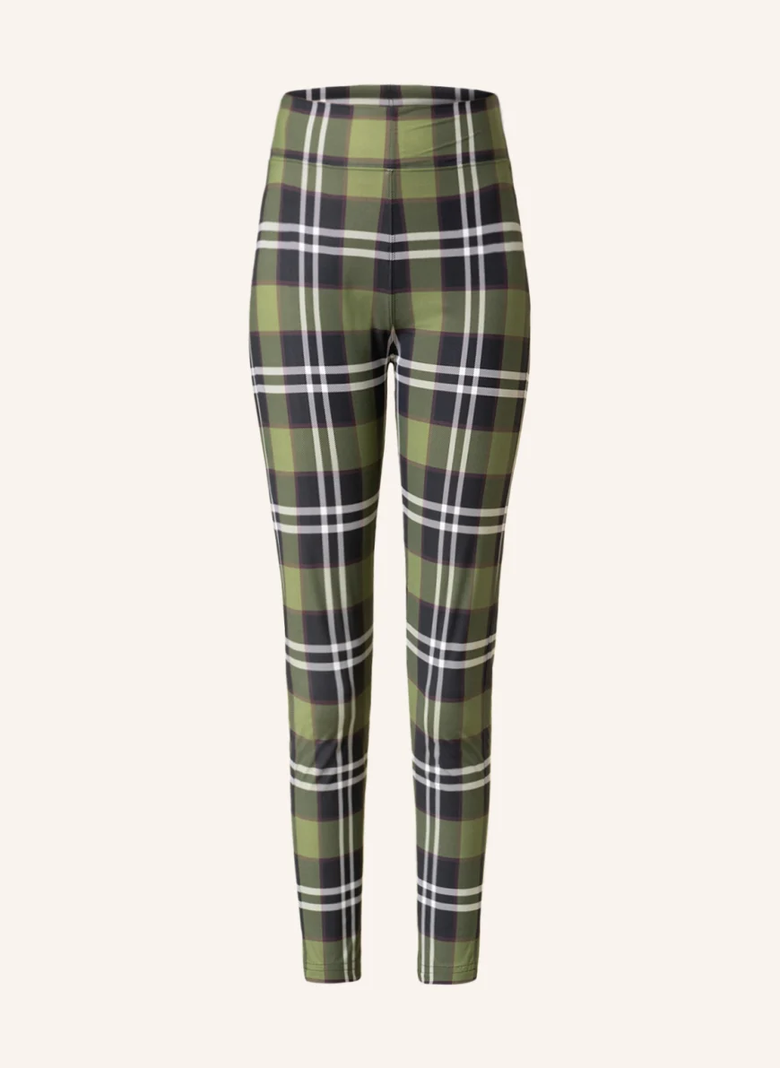 BURBERRY Leggings TULLY in oliv/ schwarz/ weiss