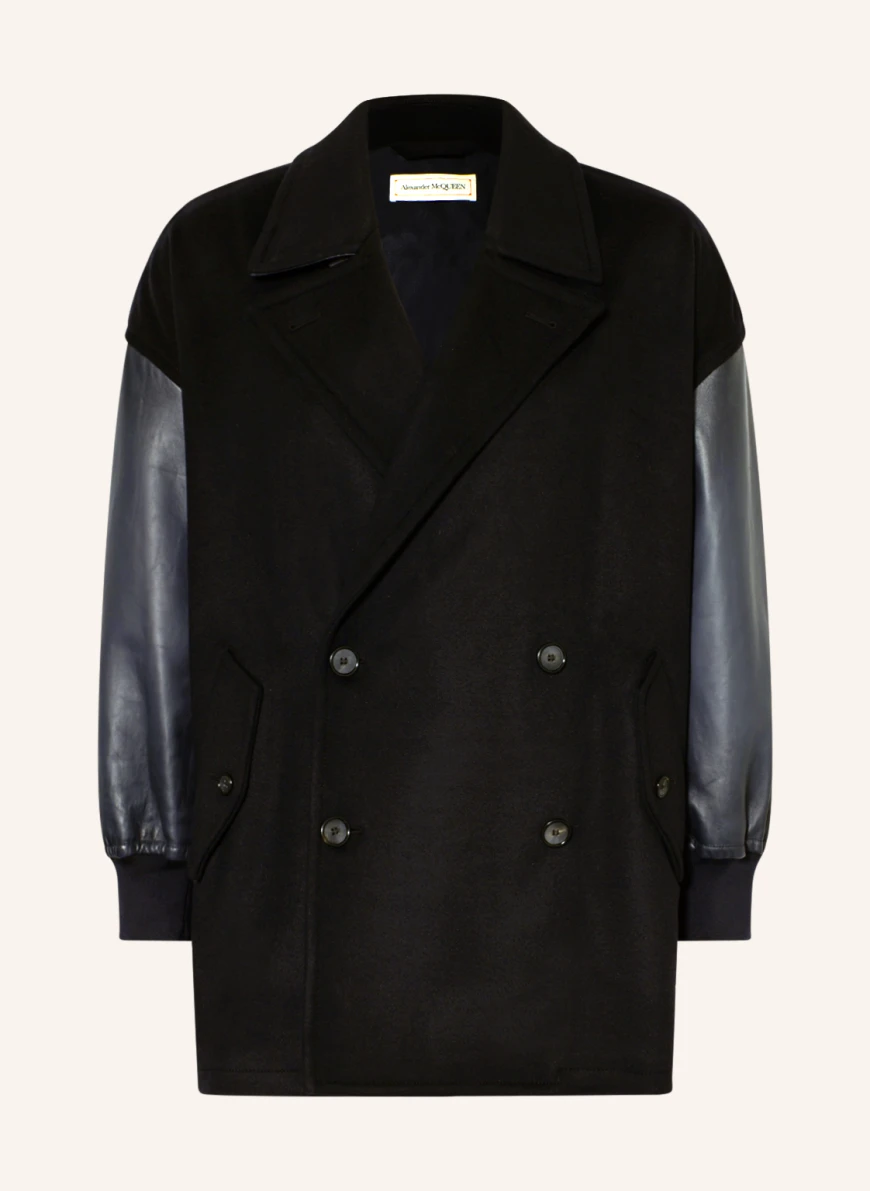 Alexander McQUEEN Oversized-Mantel im Materialmix in schwarz