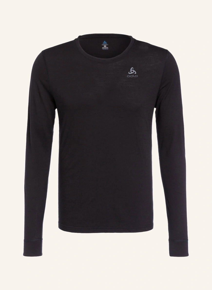 odlo Funktionswäsche-Shirt NATURAL WARM aus Merinowolle in schwarz