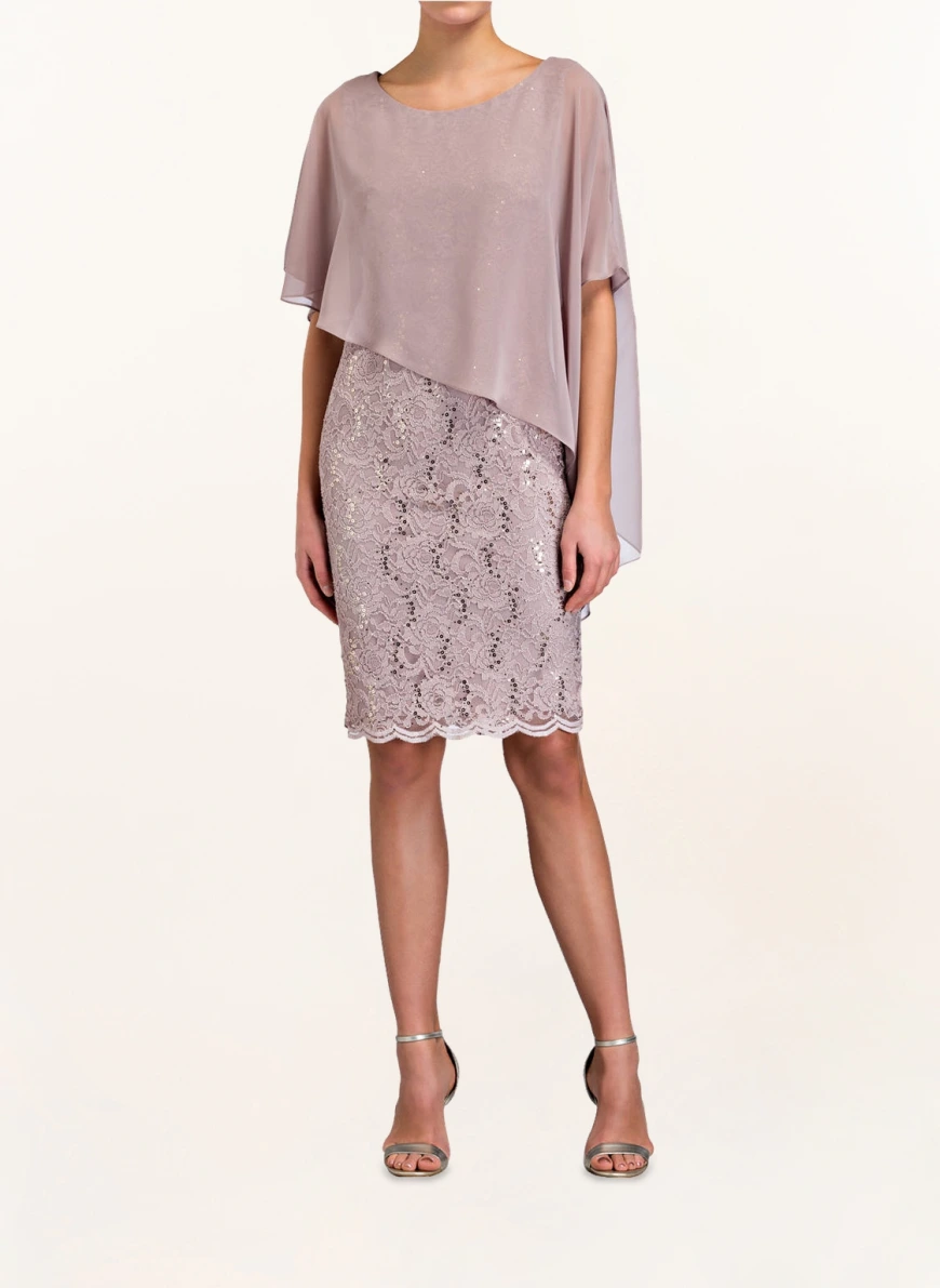 SWING Cocktailkleid mit Spitze TAUPE