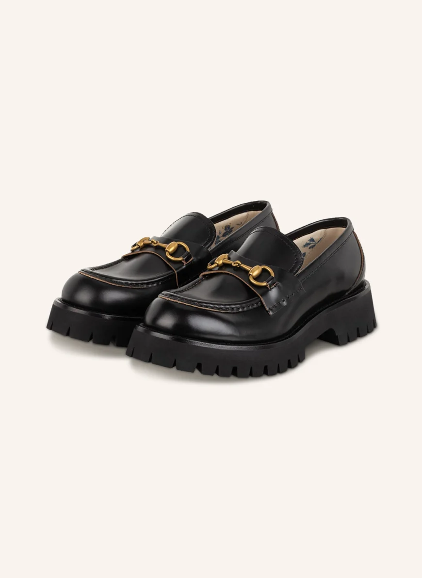 GUCCI Plateau-Loafer 1955 HORSEBIT in 1000 nero