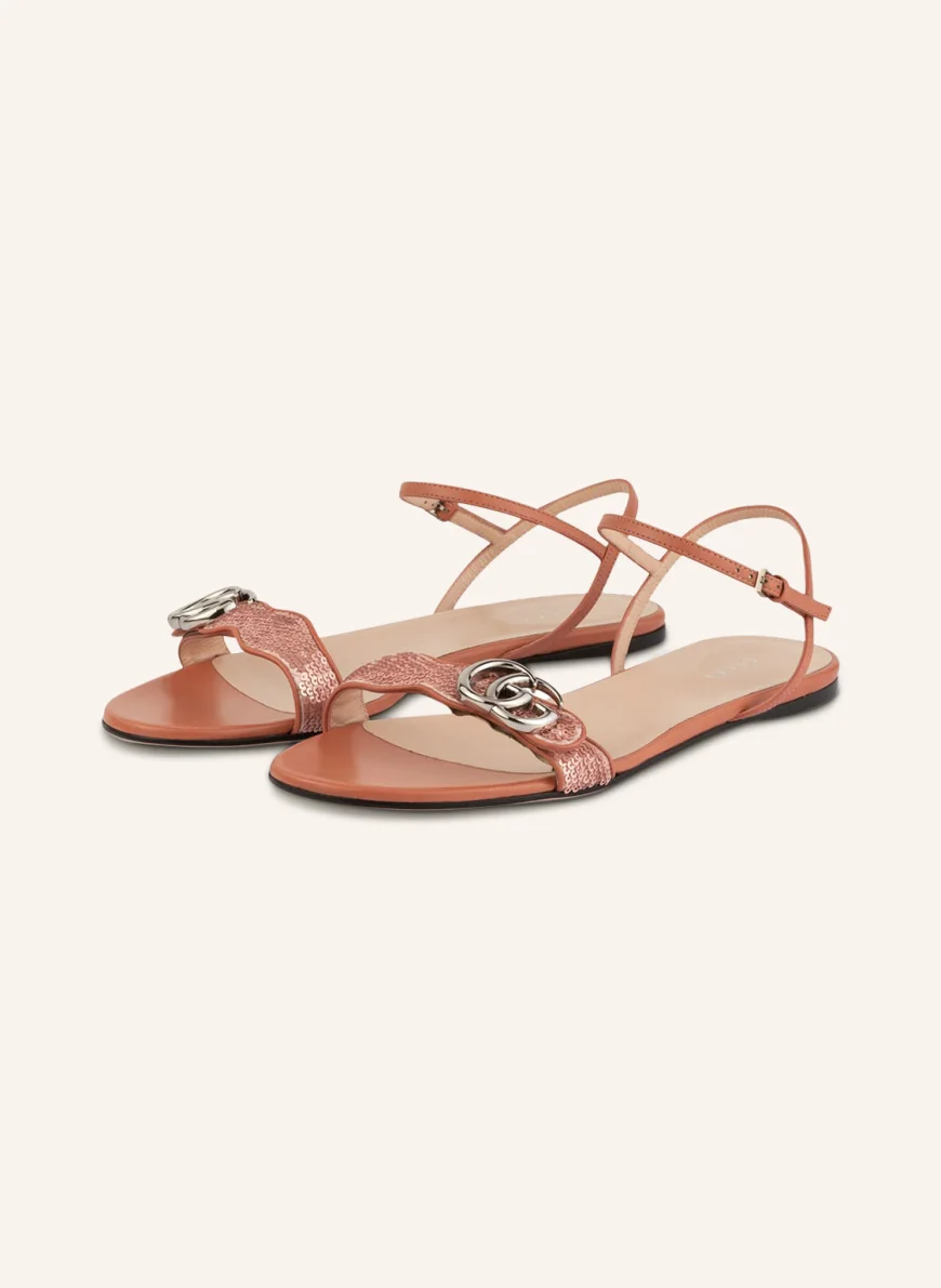 GUCCI Sandalen GG MARMONT mit Paillettenbesatz in 6860 a.rose/rosa p/pa.pin