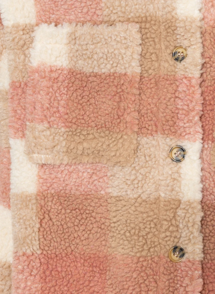 PETIT BY SOFIE SCHNOOR Teddyfell-Jacke in ecru/ beige/ rosé CR9952