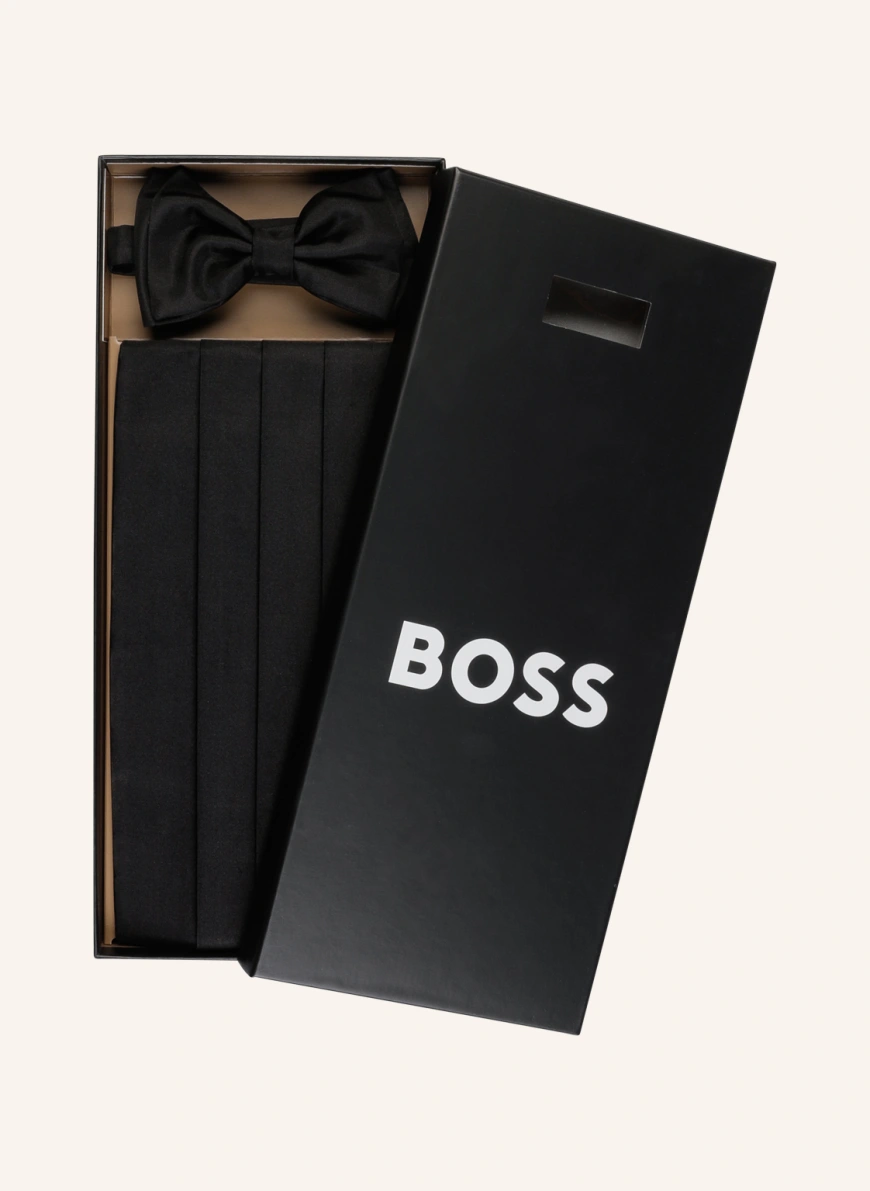 BOSS Set: Fliege und Kummerbund mit Geschenkbox in schwarz